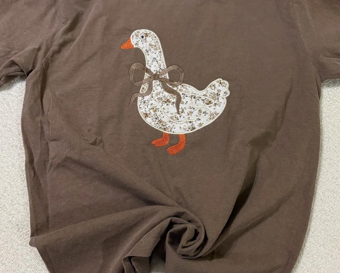 Embroidered Coquette Duck Tee