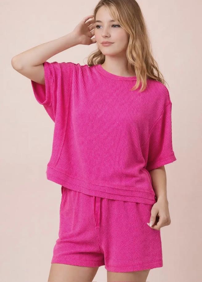 Ribbed Knit Set Pink