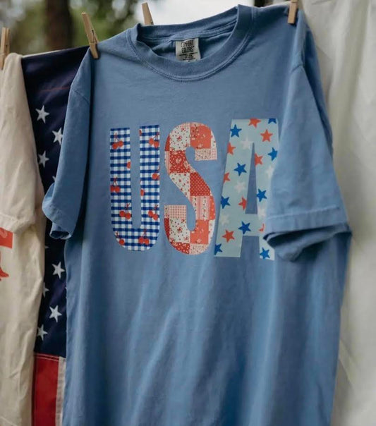 Patchwork USA Tee