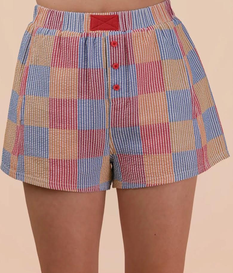Multicolored Check Box Shorts