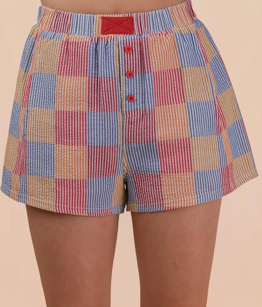Multicolored Check Box Shorts