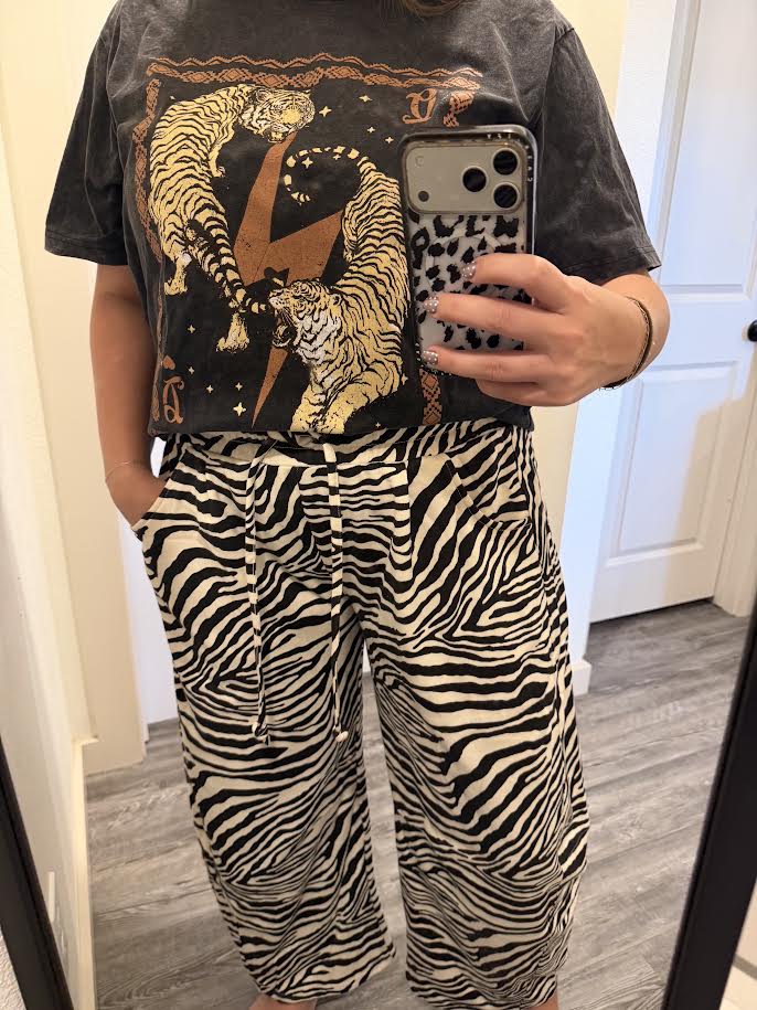 Zebra Barrel Pants