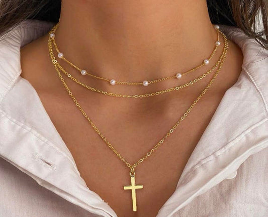 Layered Cross Necklace
