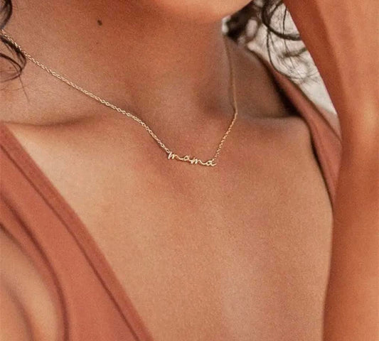 Mama Script Necklace