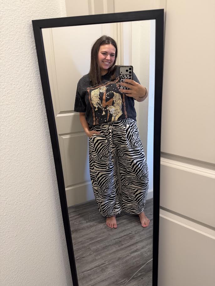 Zebra Barrel Pants
