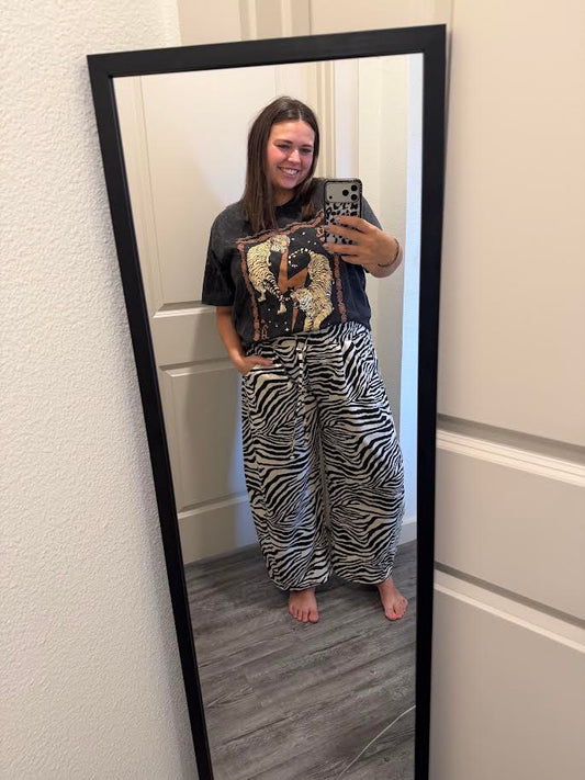 Zebra Barrel Pants