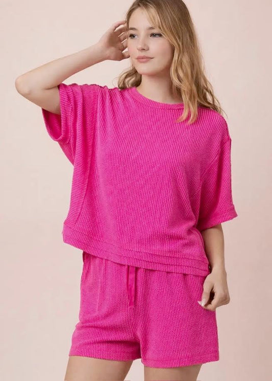 Ribbed Knit Set Pink