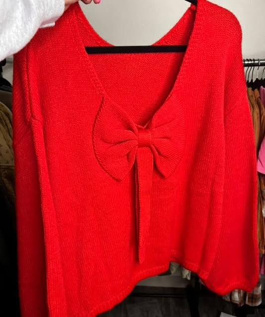 Red Bow Sweater