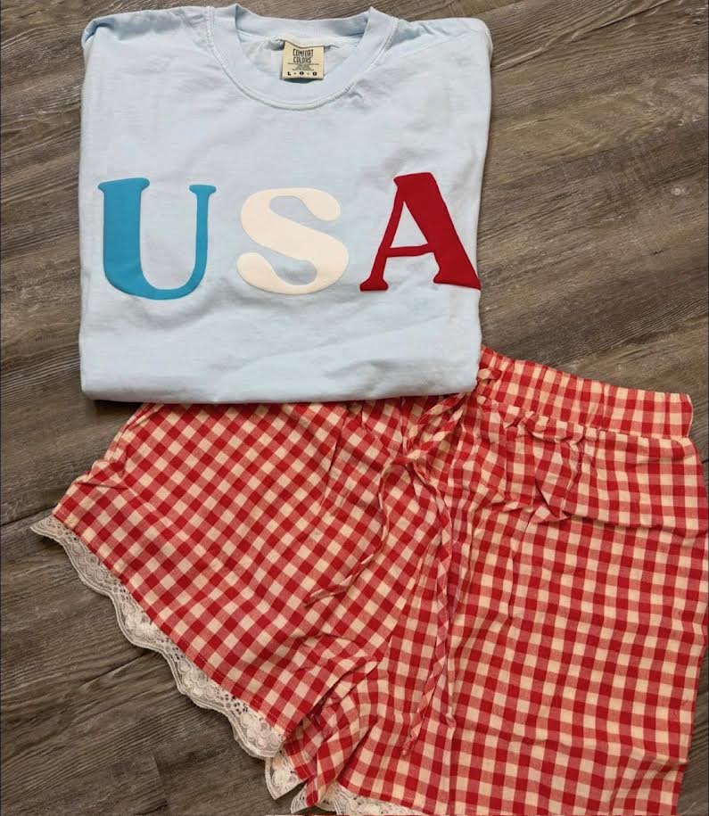 Red Gingham Shorts