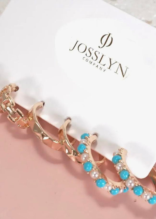 Turquoise Hoop Earring Trio
