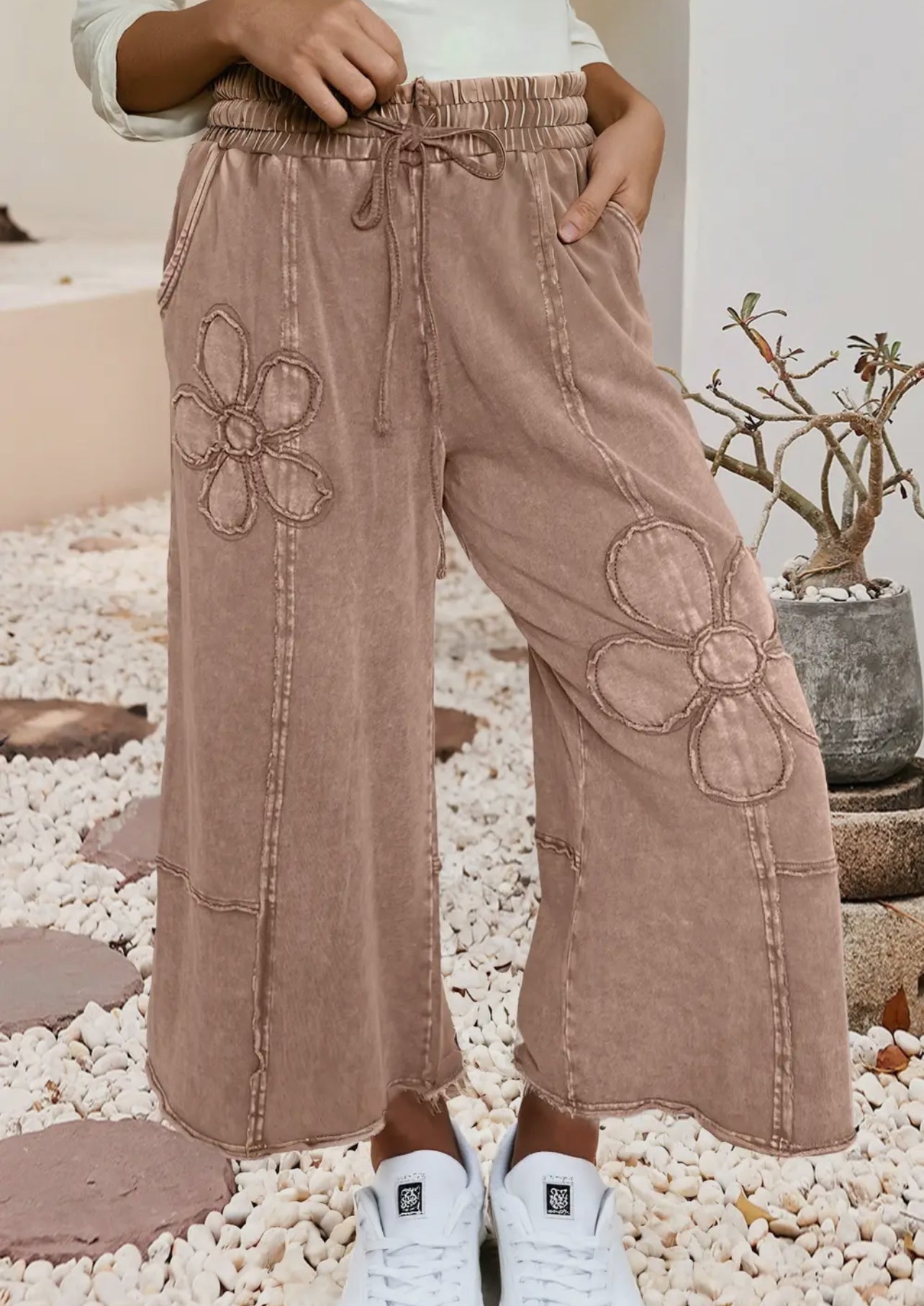 Floral Patchwork Cropped Pants