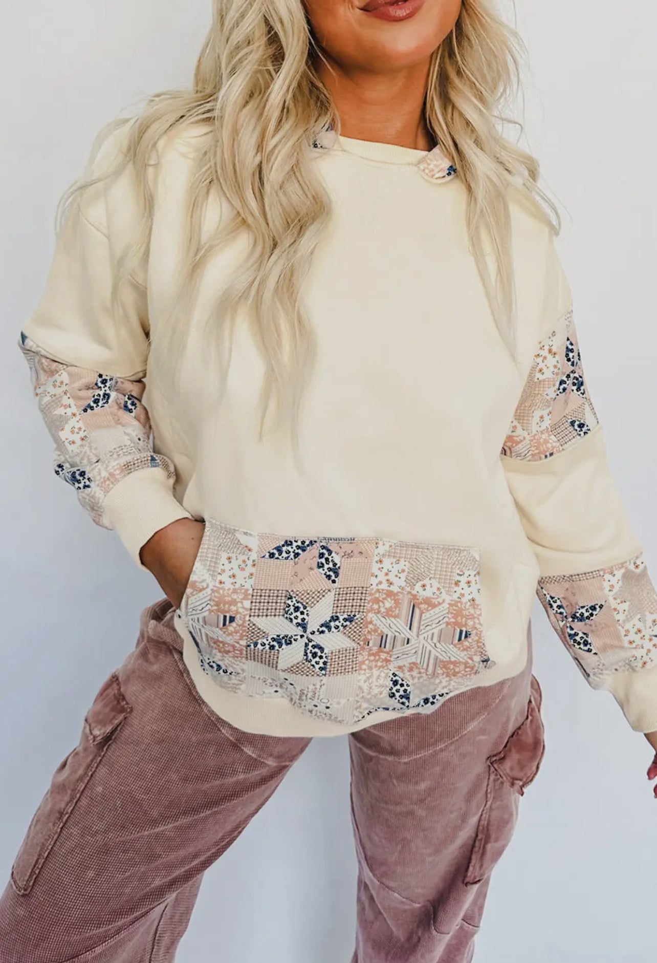 Quilted Patchwork Hoodie