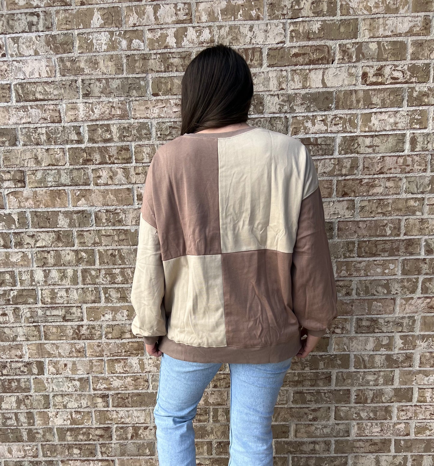 Color Block Checkered Long Sleeve